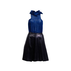 Valentino  Silk Blouse and Lambskin Skirt