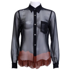 Commes Des Garcons Sheer  Two-Tone Blouse