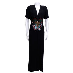 Black Silk Crepe Butterfly Dress