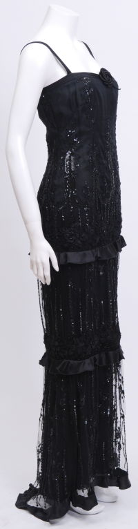 Women's Valentino Black Sequin Gown