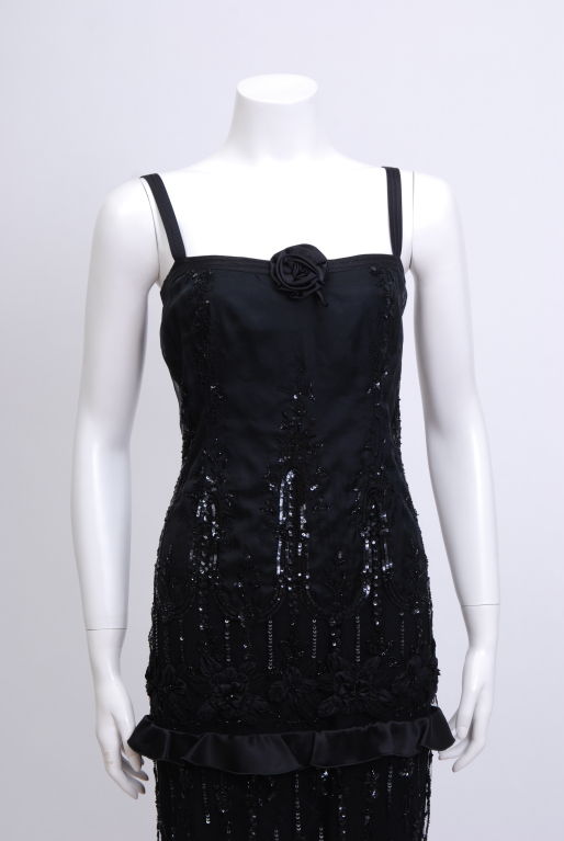 Valentino Black Sequin Gown 3