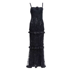 Vintage Valentino Black Sequin Gown