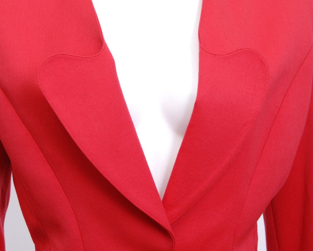 Mugler Red Heart Wool Suit at 1stDibs
