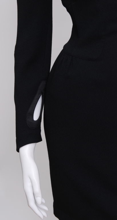 Black Thierry Mugler Cut Out Tear Drop Dress For Sale