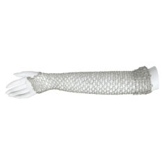Silver Crochet Fingerless Gloves