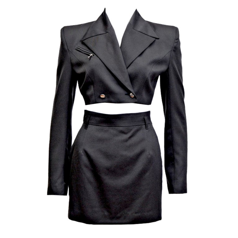 1990s John Richmond Cropped Skirt Suit For Sale