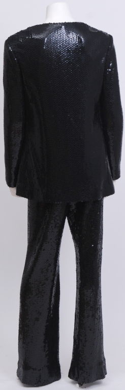 black sequin pants suit