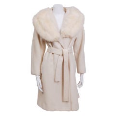 Lilli Ann Cream Wool and Fox Coat