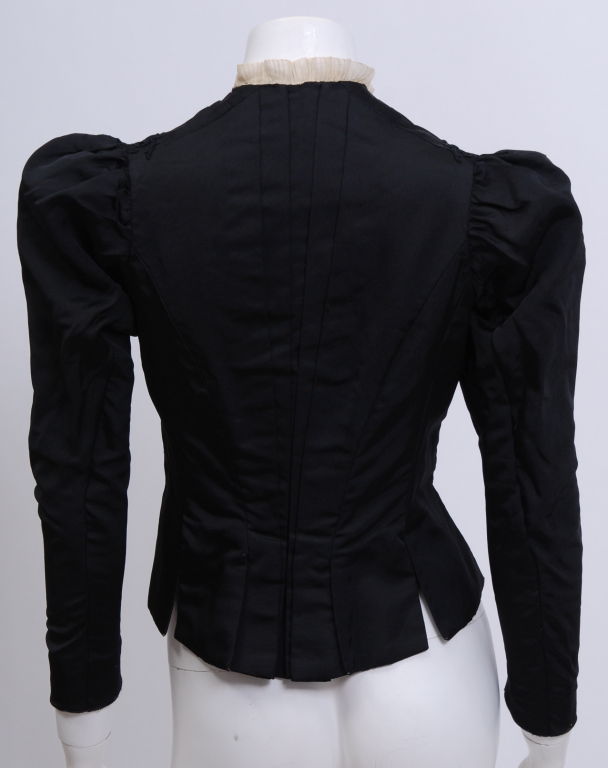 Women's Victorian Black Silk Appliqued Jacket For Sale