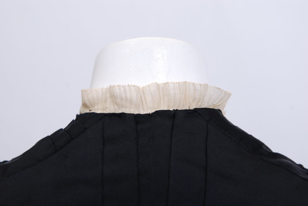 Victorian Black Silk Appliqued Jacket For Sale 1