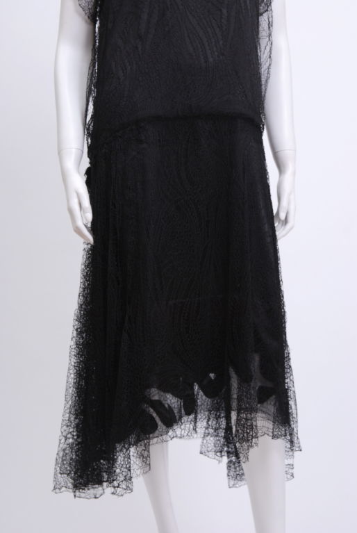 Handmade Silk Lace Art Nouveau Dress For Sale 1