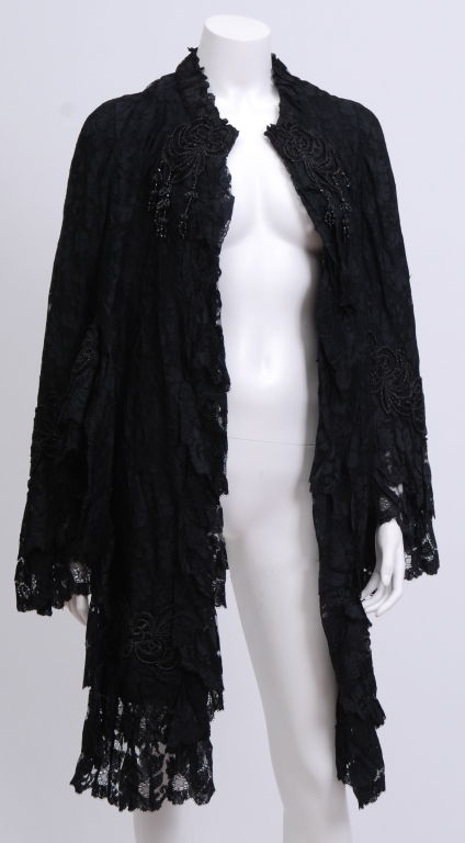 Black Silk and Jet Victorian Cape
