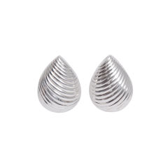 Silver Shell Dior Earrclips