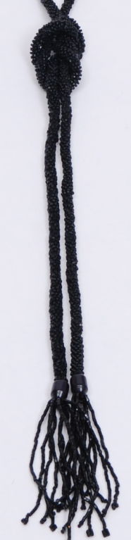 1920's black jet lariat. Can be worn as belt or necklace.