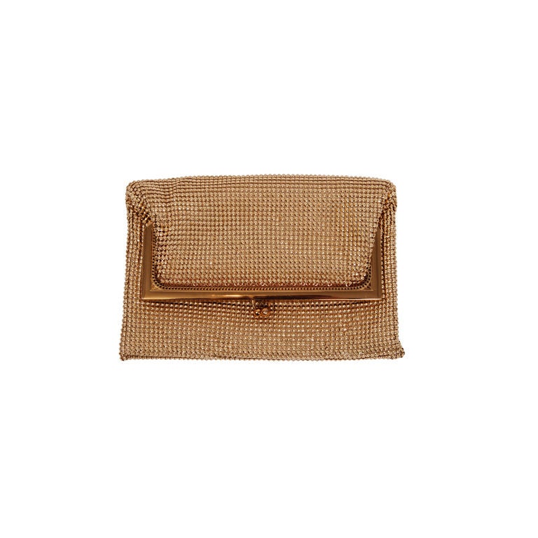 Whiting and Davis Gold Mesh Clutch For Sale
