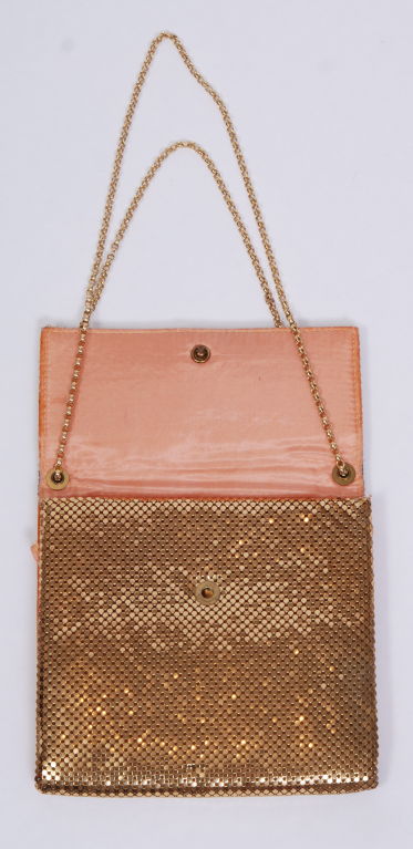 Brown Whiting and Davis Gold Mesh Purse For Sale