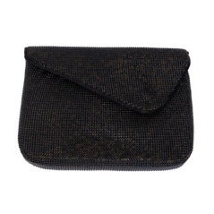 Whiting and Davis Enameled Gold Mesh Clutch