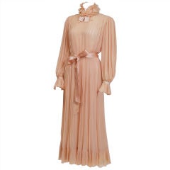 Bill Blass Peach Silk Chiffon