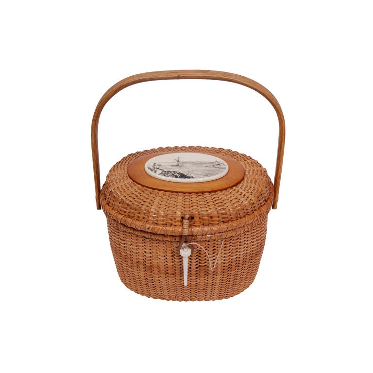 Nantucket Scrimshaw Basket Bag