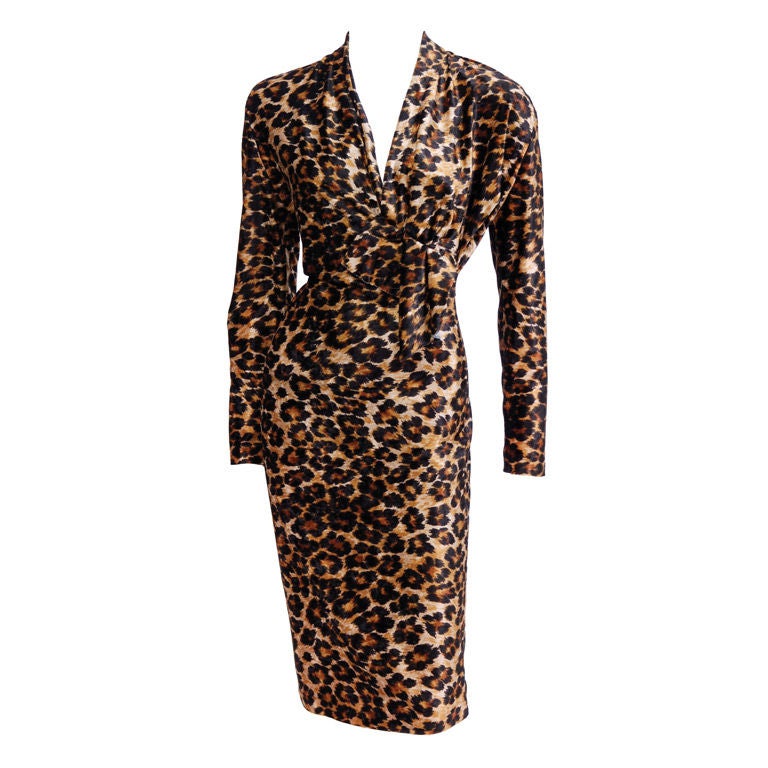 Debbie Harry Collection Partick Kelly Leopard Dress at 1stdibs