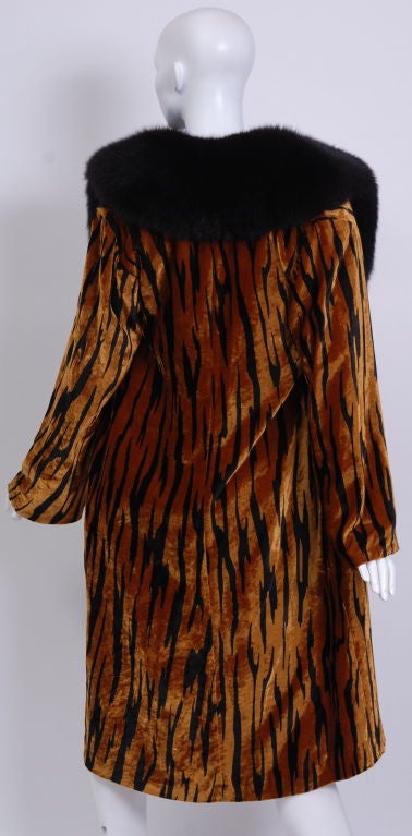 Women's Velvet and Fox Tiger Print Coat