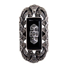 Over-sized Deco Marcasite Ring