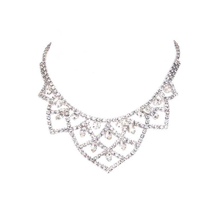 Kramer Rhinestone Necklace For Sale