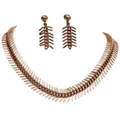 Snake Chain Necklace and Earring Set