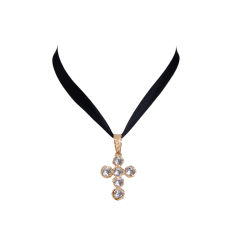 Christian Lacroix Rhinestone Cross Pendant