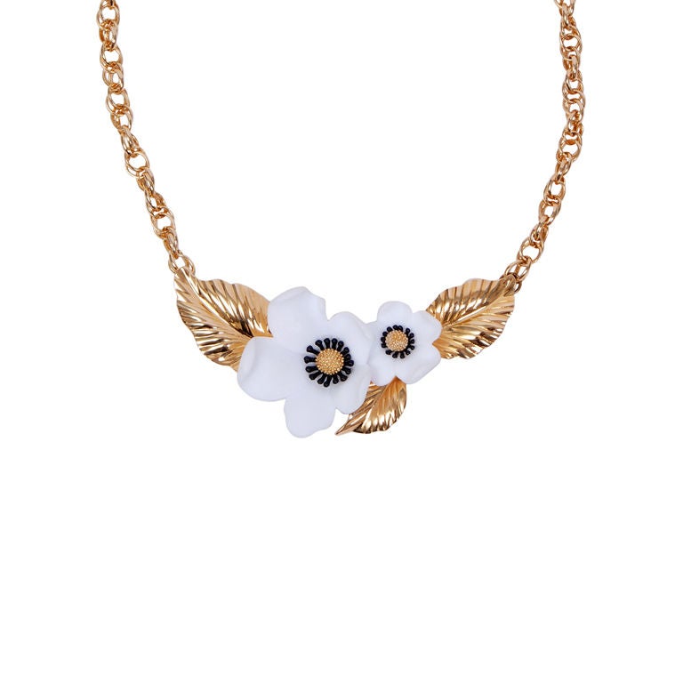Louis Feraud Floral necklace For Sale