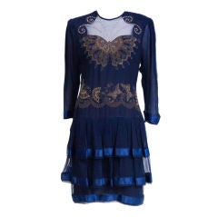Zandra RHodes Blue Butterfly Dress