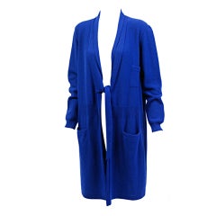 Vintage Sonia Rykiel Cobalt Blue Sweater Coat