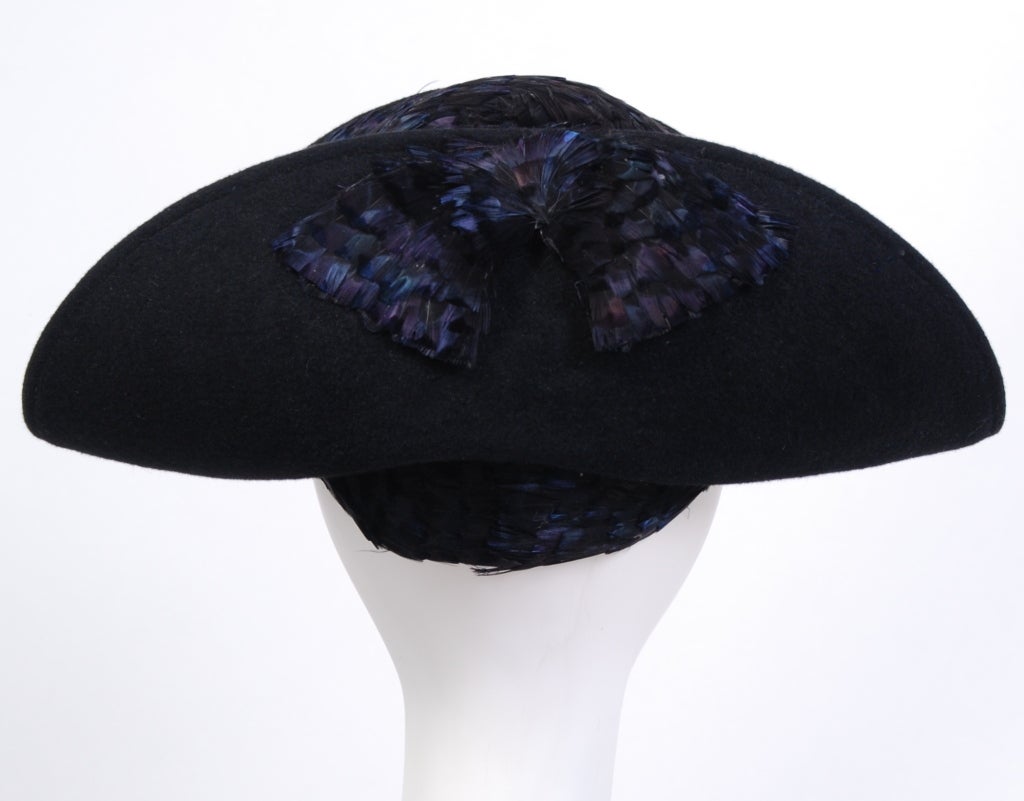 Black Jack McConnell Sculptural Feather Hat For Sale