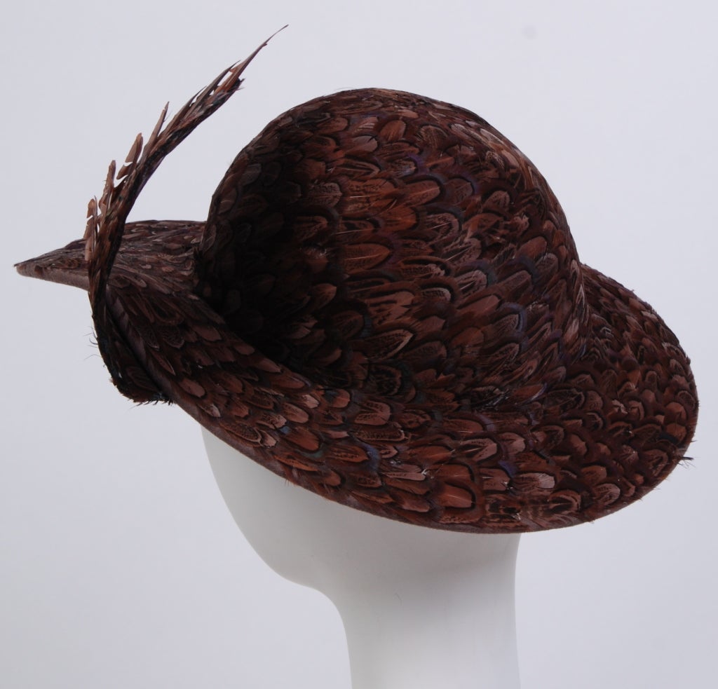 Women's Jack McConnell Feather Hat For Sale