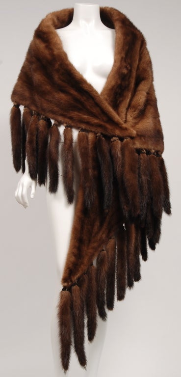 Mink wrap shawl with tails......