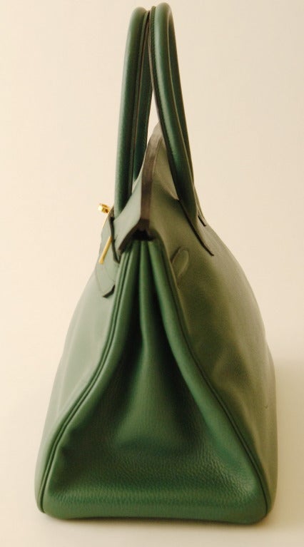Women's or Men's Hermès 35Cm Birkin Bag  Vert Fonce Clemence Leather GHW  size: 35 cm EU