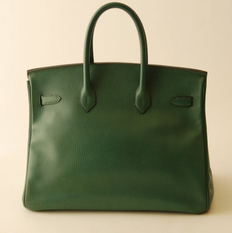 Hermès 35Cm Birkin Bag  Vert Fonce Clemence Leather GHW  size: 35 cm EU 1