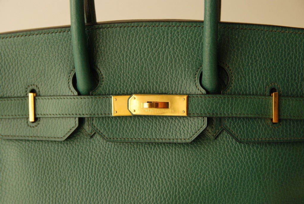 Hermès 35Cm Birkin Bag  Vert Fonce Clemence Leather GHW  size: 35 cm EU 2