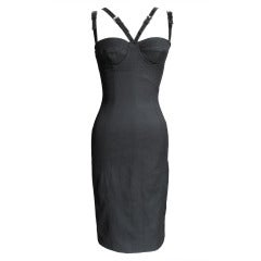 Dolce & Gabbana Leather Strap Fitted Dress