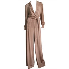 1970's Capraro American Hustle Disco Plunge Jumpsuit