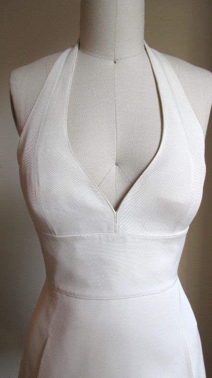 Vintage Claude Montana Plunge Halter Mini Dress at 1stDibs