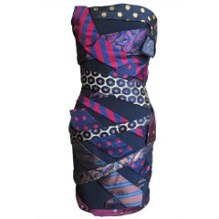Moschino Couture Neckties Silk Bustier Dress 1