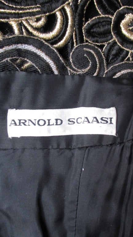 Arnold Scassi Elaborately Embroidered Silk Gown 5