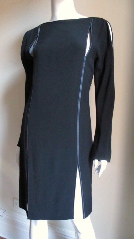 1990s Kriza Dress with Slits and Cold Shoulders In Good Condition For Sale In Water Mill, NY