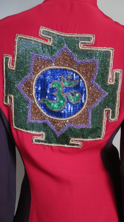 Women's Vintage Ozbek Color Block Beaded Jacket