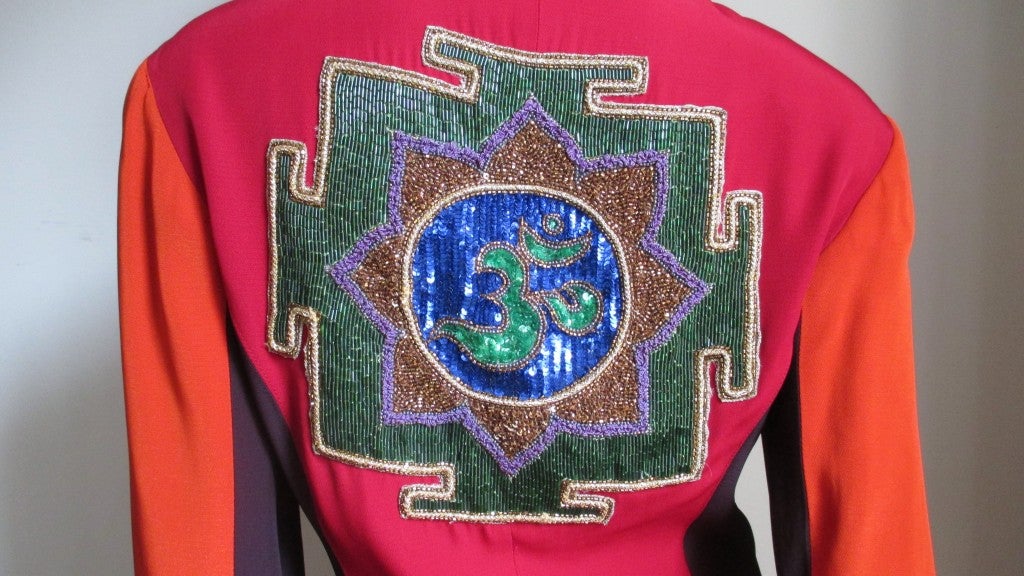 Vintage Ozbek Color Block Beaded Jacket 1