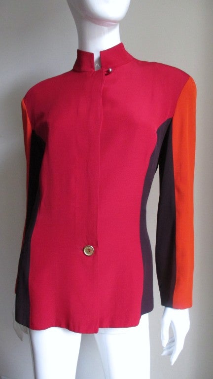 Vintage Ozbek Color Block Beaded Jacket