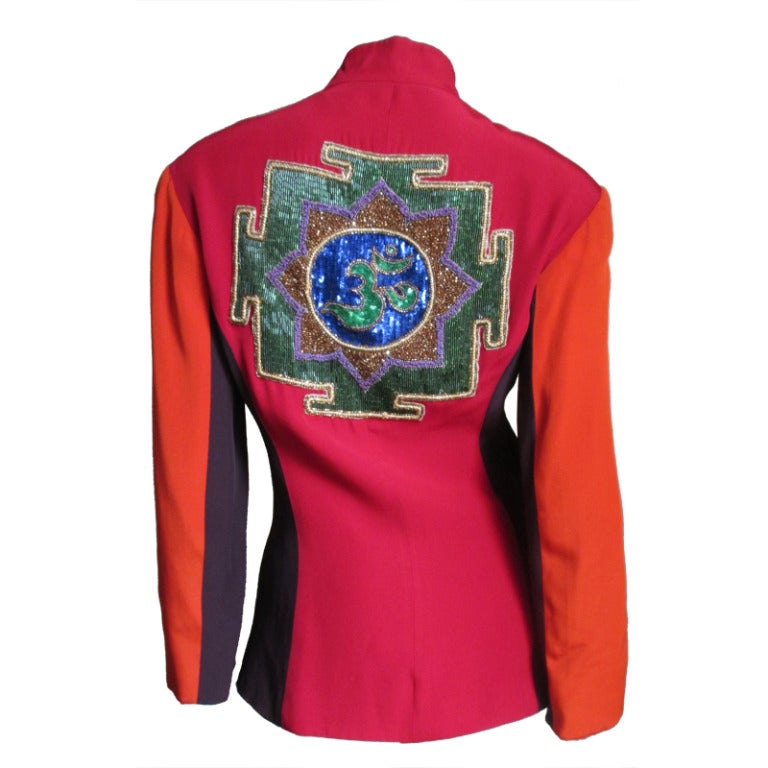 Vintage Ozbek Color Block Beaded Jacket
