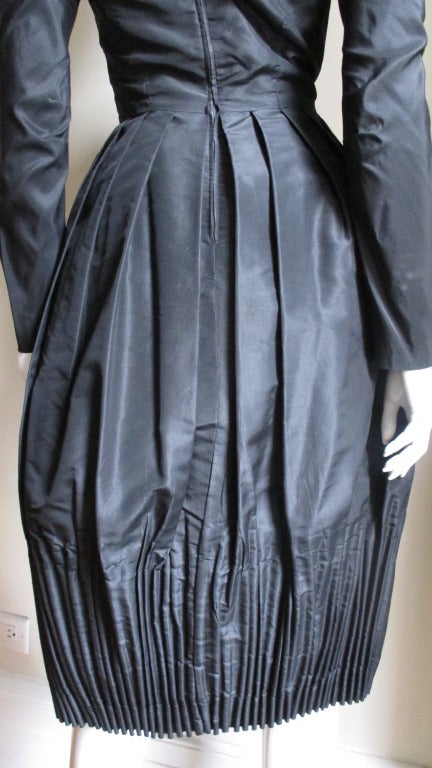 1950's Viola Silk Dress with Cartridge Pleating 2