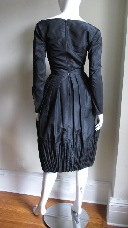 1950's Viola Silk Dress with Cartridge Pleating 3